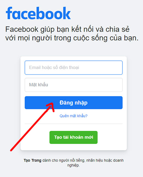 Bước 1: Truy cập vào ứng dụng Facebook để tìm điện thoại bị mất