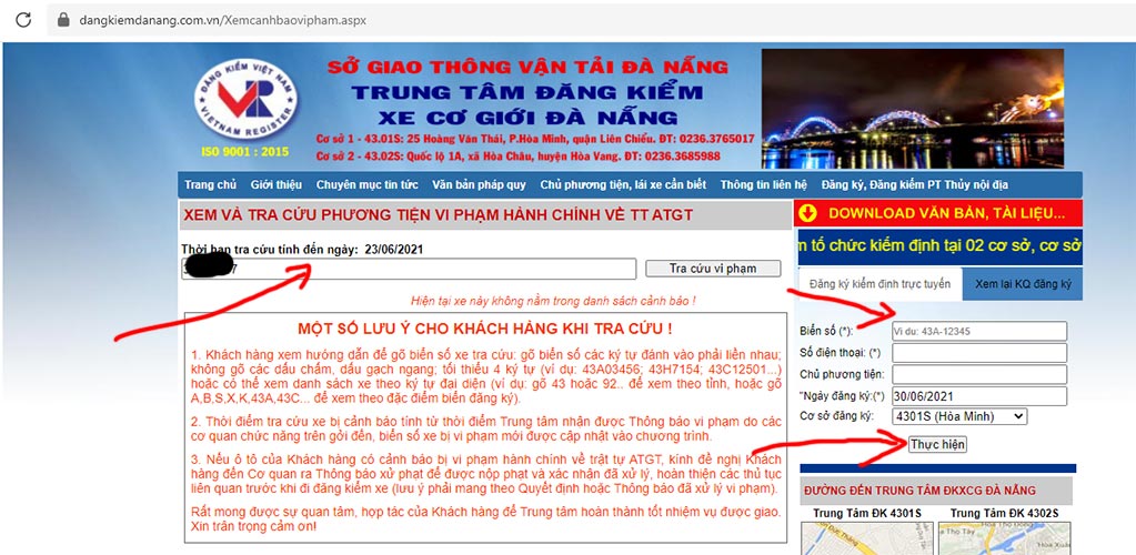Cách kiểm tra phạt nguội tại Đà Nẵng online