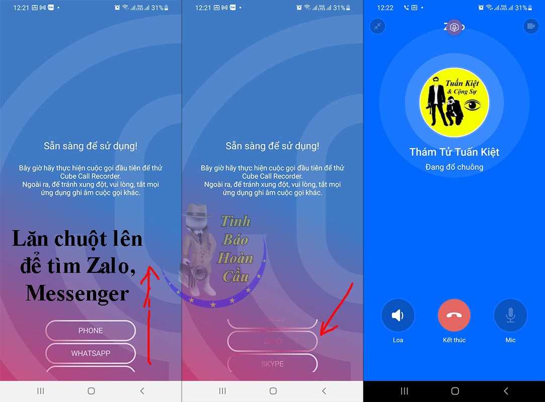 Phần mềm ghi âm cuộc gọi Zalo, Messenger trên iPhone Android
